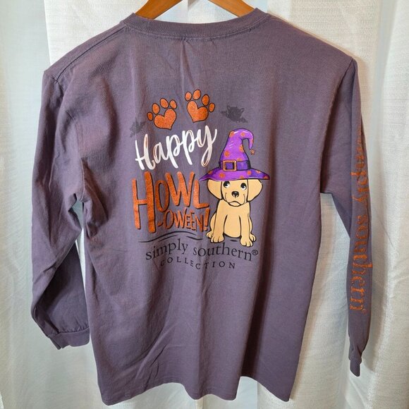 Simply Southern Long-Sleeved Tee "Happy Howl-oween" Size Youth Large - Picture 2 of 8